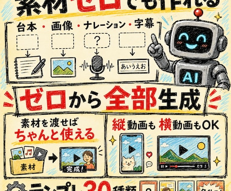 AI動画制作の完全自動化サポートします 台本から編集まで全部AIエージェントに丸投げ イメージ2