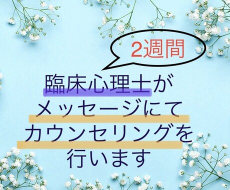臨床心理士が2週間あなたの心に寄り添います メッセージにてしっかりカウンセリングさせていただきます イメージ1