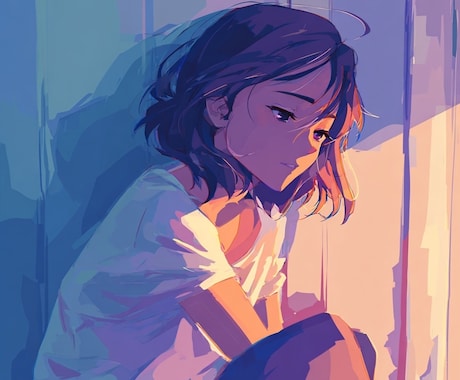 Midjourney＿Sad系の感情を教えます 感情『悲嘆・悲しみ・哀愁』を、光と影で美しく表現する イメージ2