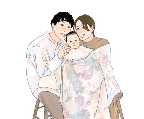 お子様や家族のイラストを描きます ニューボーンフォト、バースデーフォトなど♡ イメージ2