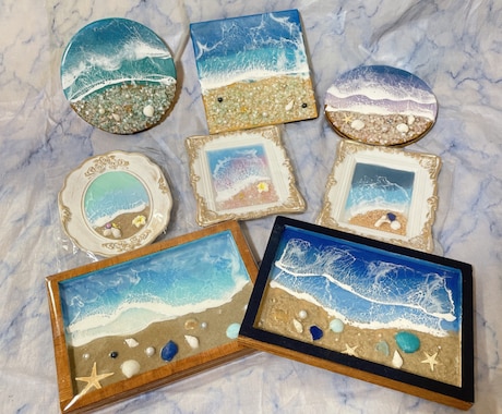 海のトレー作ります レジンを使った波アートでお札のトレーにも使える イメージ2