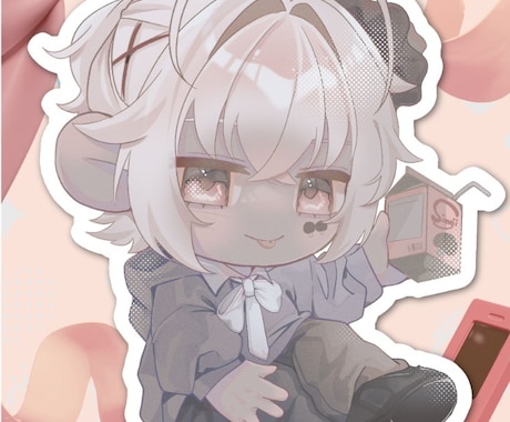 2.5頭身の商用利用可能なミニキャラをお描きします 優しくて儚いオリジナルミニキャラ イメージ2