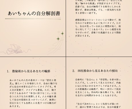 自分解剖書【スタンダードプラン】作成します 迷ったとき、自分を知る手がかりに イメージ2