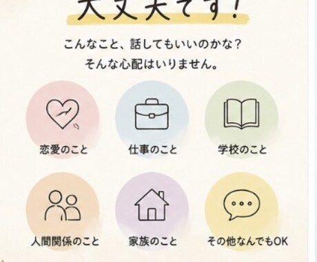 誰にも言えない愚痴、何でも聞きます 誰にも言えない愚痴、何でも聞きます｜否定せずにお話聞きます イメージ2