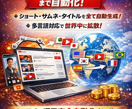 YouTube自動翻訳生成ツール提供します URL入力だけで動画生成できる仕組み イメージ1