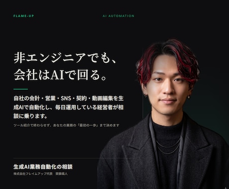 生成AIで業務を自動化する道筋を作ります 自社の会計・営業・SNSをAIで自動化し毎日運用する経営者 イメージ1