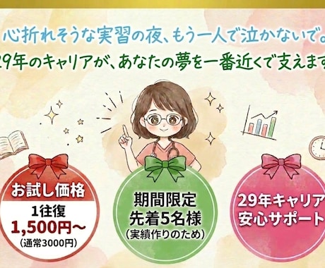 看護実習のお困りごとを解決します 経験と的確なアドバイスで「わからない」を「わかる」に変える イメージ1