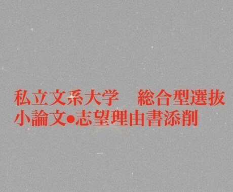 その場で小論文・志望理由書の添削をします 私立文系大学のAO入試突破に向けて イメージ1