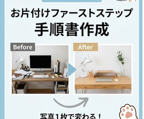 写真1枚で変わる！プロが片付け手順書を作ります どこから手をつけたらいい？片付けのプロが優しくナビゲート イメージ1