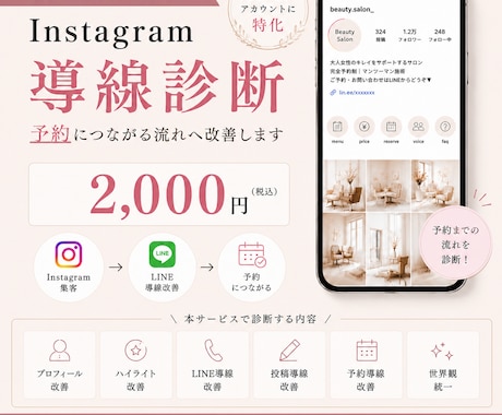 予約につながる導線を診断します “見られて終わる原因”を改善します イメージ1