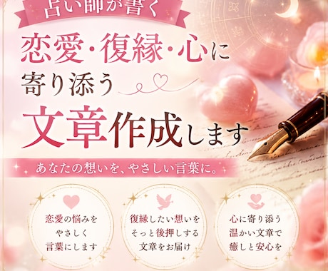 占い師が書く恋愛・復縁・心に寄り添う文章作成します note・ブログ・SNSなど幅広い媒体に対応可能 イメージ1