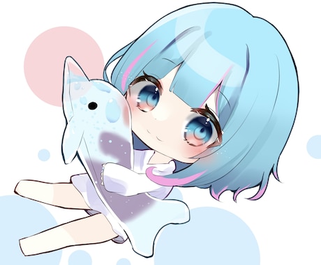 可愛いイルカぬいぐるみ量産イラストを提供します イルカぬいぐるみを持った子(ポーズ指定不可)の量産イラスト イメージ1
