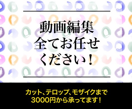 まずはお試し！動画編集いたします イメージ1
