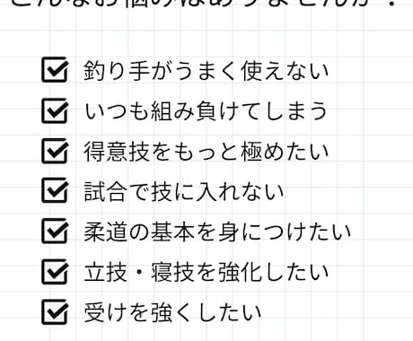 柔道：知識と経験を元にあなたの弱点や癖を直します 柔道歴23年！あなたのために的確アドバイス☆ イメージ2