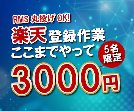 先着5名様！楽天・Yahoo商品登録を代行します イメージ1
