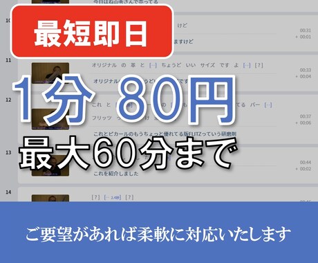 最短即日、どこよりも早く文字起こしいたします 音声解析ソフトと手作業による丁寧で早い文字起こし イメージ1