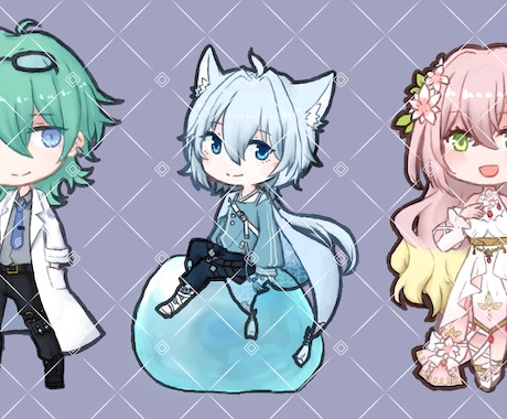 ふんわり可愛いミニキャラを描きます アイコン・立ち絵・グッズ用にも！ イメージ2