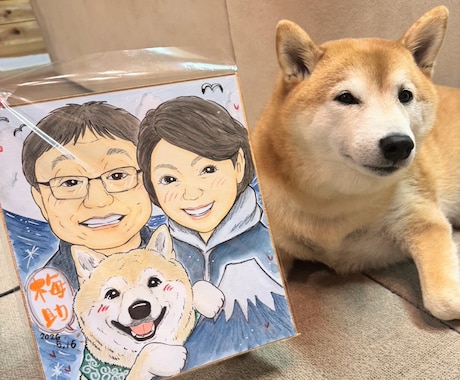 プロが制作☆可愛いペットの似顔絵をお描きします 世界で1枚の手描き似顔絵！自宅用、プレゼント用に！《送料込》 イメージ2