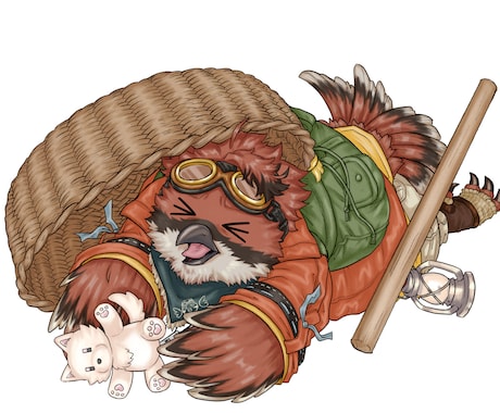 Furry・ケモノ配信者向け/動画サムネ絵承ります 【商用・グッズ利用込】配信・動画用立ち絵イラスト制作 イメージ2