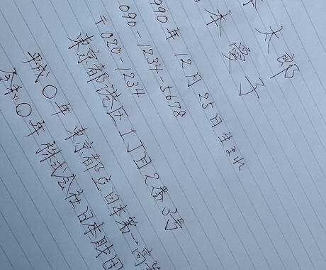 決まっている文章を、読める文字で代筆します 少し独特な字と言われますが、心込めて書きます。 イメージ2