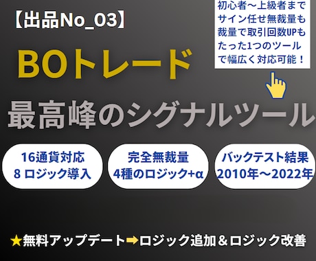 バイナリー16通貨対応！最低8ロジック～提供します 出品後【口座凍結者2名輩出済み】5分足シグナルツールの極み！ イメージ1