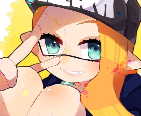 Splatoonのイカちゃん/くんお描きします ♡Twitter等のSNSで使えるアイコンをお描きします♡ イメージ2