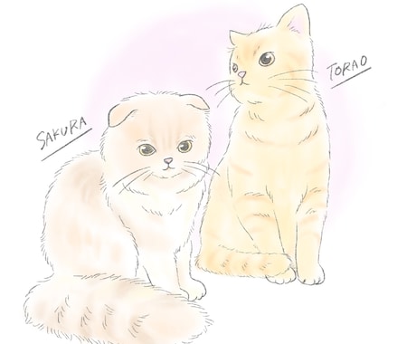 柔らかいテイストのペットイラストをお描きします