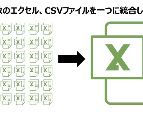 大量のエクセル、CSVファイルを一つに統合します イメージ1