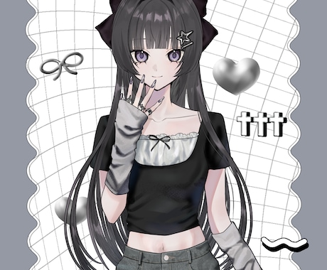 Y2K風量産イラストお描きします あなたのお好きな髪型でお描きします！！ イメージ1