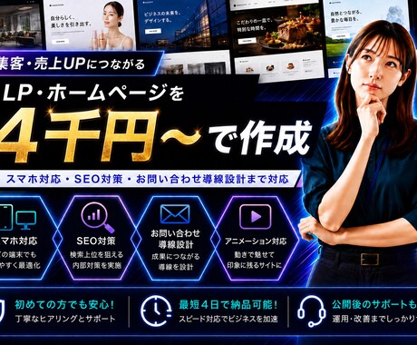 WEBサイトを丸々低価格で制作します 問い合わせに繋がるWEBサイトをLPからコーティングまで イメージ1
