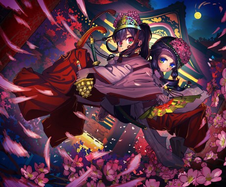 背景付きのファンタジーイラストを描きます 小説の表紙やゲームのイラストなどを描きます。 イメージ1