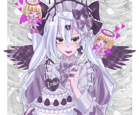 カワイイお洋服を着た女の子/男の子の絵を描きます 病みかわいいイラストで可愛いお洋服を見立てます! イメージ2