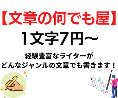 SEO対策込み！多ジャンル文章の執筆します 1文字＝7円〜/1記事〜大量発注まで柔軟に対応します！ イメージ1