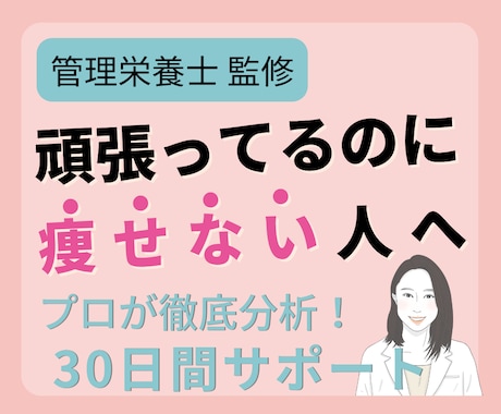 管理栄養士が食事を分析し30日伴走サポートします 頑張ってるのに痩せないを卒業し、自然に体重が落ちる習慣へ イメージ1