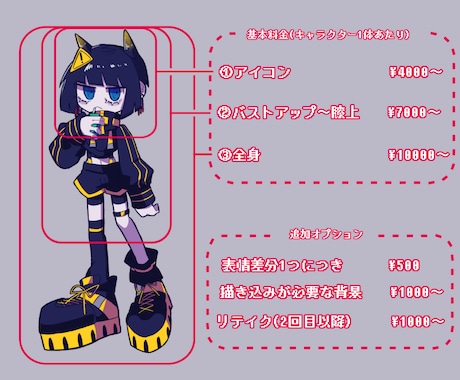 イラスト描きます ビビッドな色使いでクールなイラストを描くのが得意です！ イメージ2
