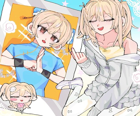 最短3日:SNS用のアイコンや1枚絵を作成します 可愛らしい女の子、衣装デザインが得意です！ イメージ2