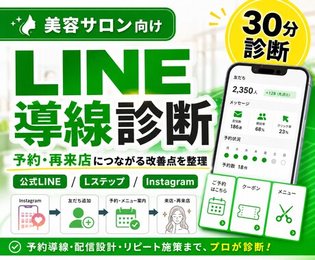 美容サロンのLINE導線を診断します 予約・再来店につながる改善点を30分で整理します イメージ1