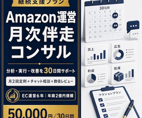 Amazon運営を1か月間伴走サポートします 売上・広告・利益を分析し優先施策の実行を支援 イメージ1