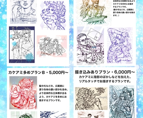 ジョジョ風の似顔絵アナログタッチでお描きします フォローかサービスお気に入り登録で1枚につき500円OFF！ イメージ2