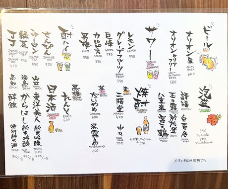 カフェ、居酒屋メニュー、チラシを作成します iPad、プロクリエイトで基本作成しております。 イメージ2