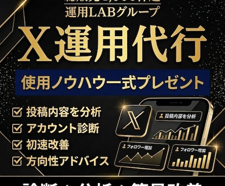 Xを1ヶ月運用代行｜アカウント診断分析し改善します 購入でプレゼント｜使用AIプロンプト&運用後も使えるノウハウ イメージ1