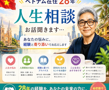海外在住28年の日本人があなたのお話を伺います 仕事・人生・海外生活の悩みに対応 イメージ1