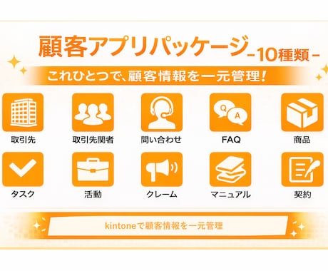 最安｜kintoneで顧客管理アプリを作成します 【最短即日納品】顧客管理に必要なアプリを作成します。 イメージ1