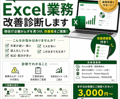 Excel業務の非効率を改善提案します 現役IT企画が属人化・非効率を見える化 イメージ1