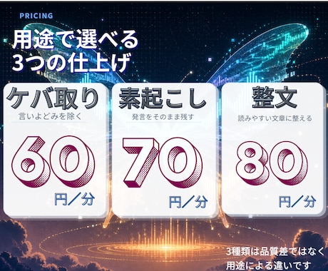 動画・音声を丁寧に文字起こします イメージ1
