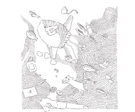 こまかい線の雰囲気あるイラスト描きます 線をいっぱい描きこんでアートな雰囲気のイラストにします。 イメージ1
