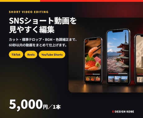 TikTok・リールのショート動画を編集します YouTube Shorts対応・字幕BGM色補正込み イメージ1