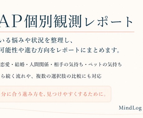 MAPで今の状態と選択肢の流れを観測します 未来を決めつけず、今のあなたに合う道を見つけやすくします イメージ1