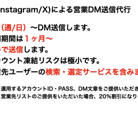 SNSの営業DM送信代行をいたします X（Twitter）インスタ：重要で大変な営業サポートします イメージ2