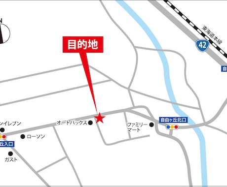 手描きの地図・Googlemapから地図作成します お店のホームページや折込チラシ、名刺にどうぞ イメージ2